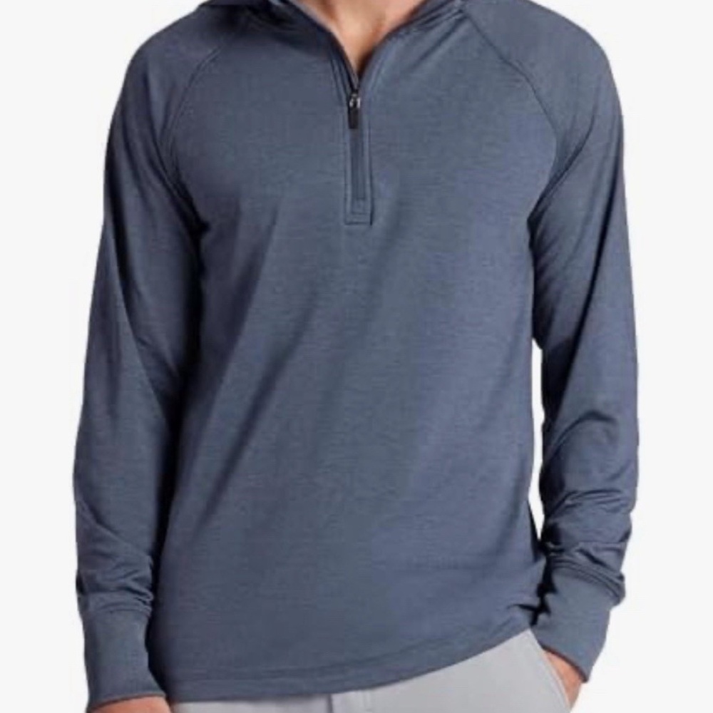 Gaiam Men’s Serenity Flow Long Sleeve 1/4-Zip‎ Hoodie In Cool Grey Heather